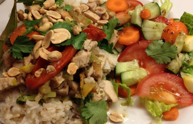 arroz con pollo y verduras 620+400